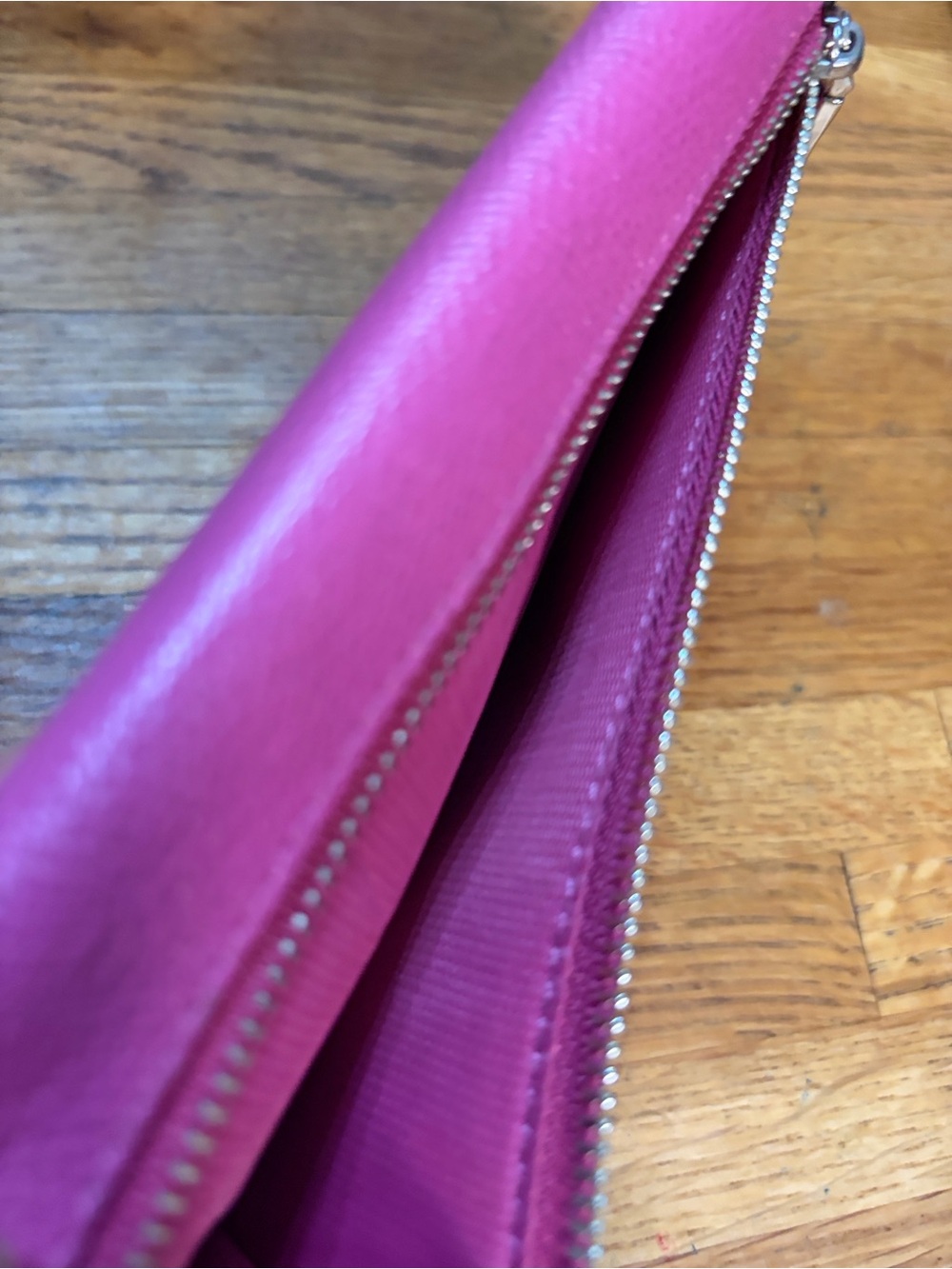 Coach Hot Pink Leather Foldover Long Wallet with Logo GUC - Picture 6 of 7
